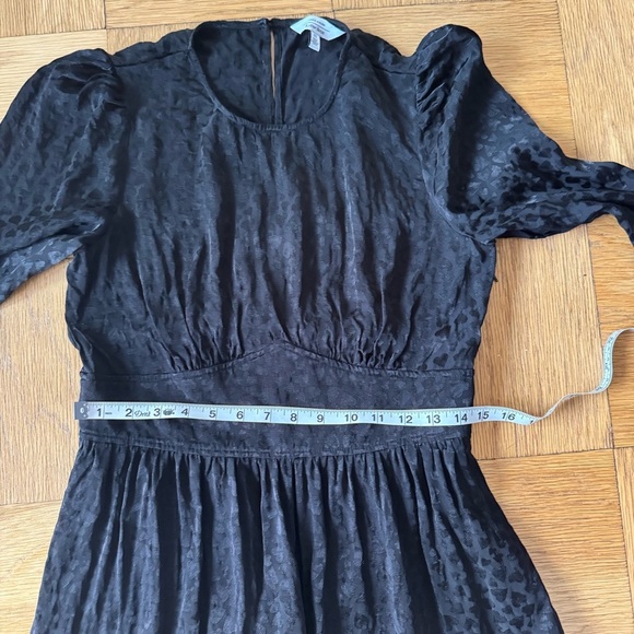 & Other Stories Triangle Bodice Ruffled Mini Dress Black Heart Print Size 8 - Picture 10 of 11